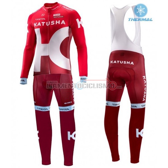 Abbigliamento Ciclismo Katusha ML 2016 bianco e rosso